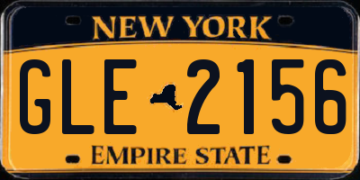 NY license plate GLE2156