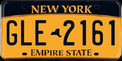 NY license plate GLE2161