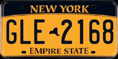 NY license plate GLE2168
