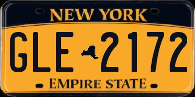 NY license plate GLE2172
