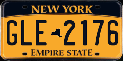 NY license plate GLE2176