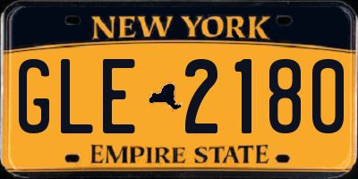NY license plate GLE2180