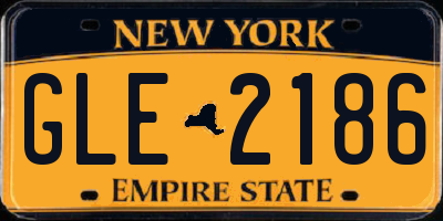 NY license plate GLE2186