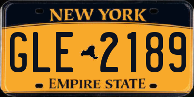 NY license plate GLE2189