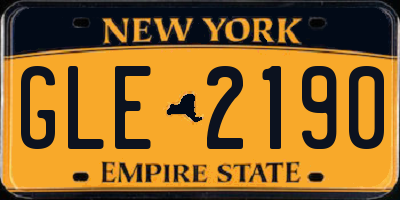 NY license plate GLE2190