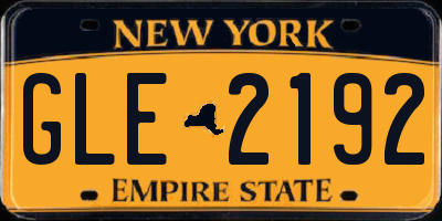 NY license plate GLE2192