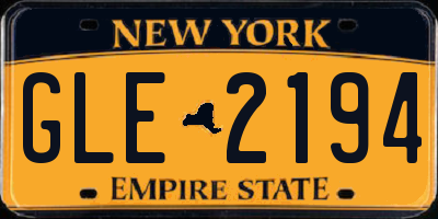 NY license plate GLE2194