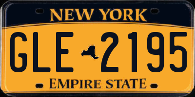 NY license plate GLE2195