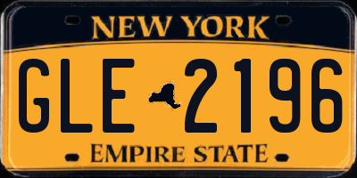 NY license plate GLE2196