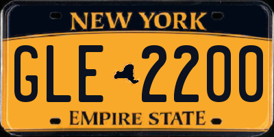 NY license plate GLE2200