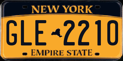 NY license plate GLE2210