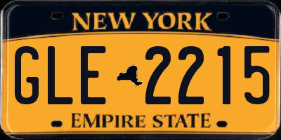 NY license plate GLE2215