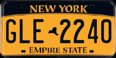 NY license plate GLE2240