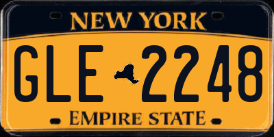 NY license plate GLE2248