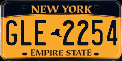 NY license plate GLE2254