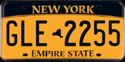 NY license plate GLE2255