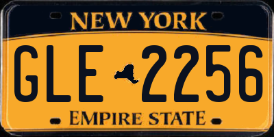 NY license plate GLE2256