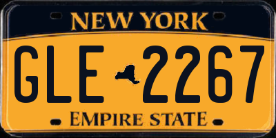 NY license plate GLE2267