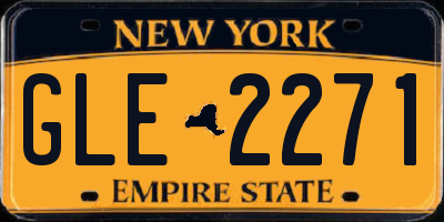 NY license plate GLE2271