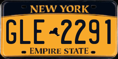 NY license plate GLE2291