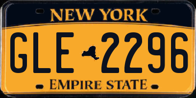 NY license plate GLE2296