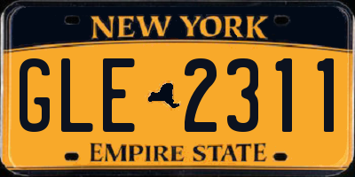 NY license plate GLE2311