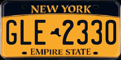 NY license plate GLE2330