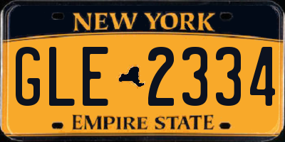 NY license plate GLE2334