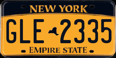 NY license plate GLE2335