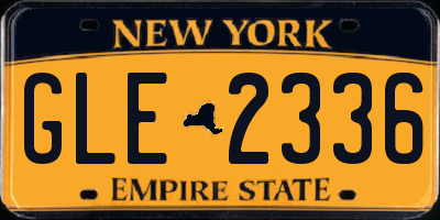 NY license plate GLE2336