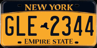 NY license plate GLE2344