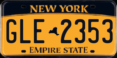 NY license plate GLE2353