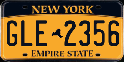NY license plate GLE2356