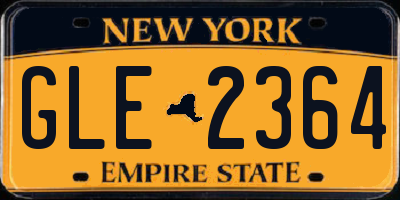 NY license plate GLE2364