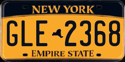 NY license plate GLE2368