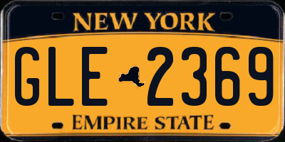 NY license plate GLE2369