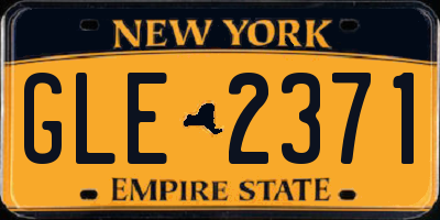 NY license plate GLE2371