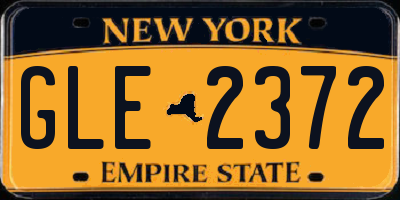 NY license plate GLE2372