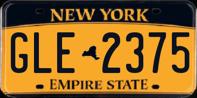 NY license plate GLE2375