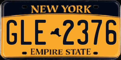 NY license plate GLE2376
