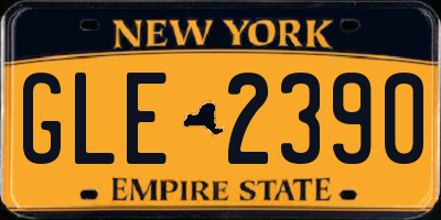 NY license plate GLE2390