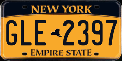 NY license plate GLE2397