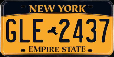 NY license plate GLE2437