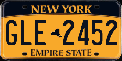 NY license plate GLE2452