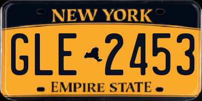 NY license plate GLE2453