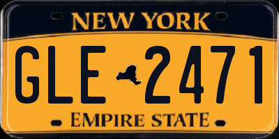 NY license plate GLE2471