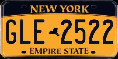 NY license plate GLE2522