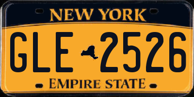 NY license plate GLE2526