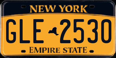 NY license plate GLE2530
