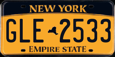 NY license plate GLE2533